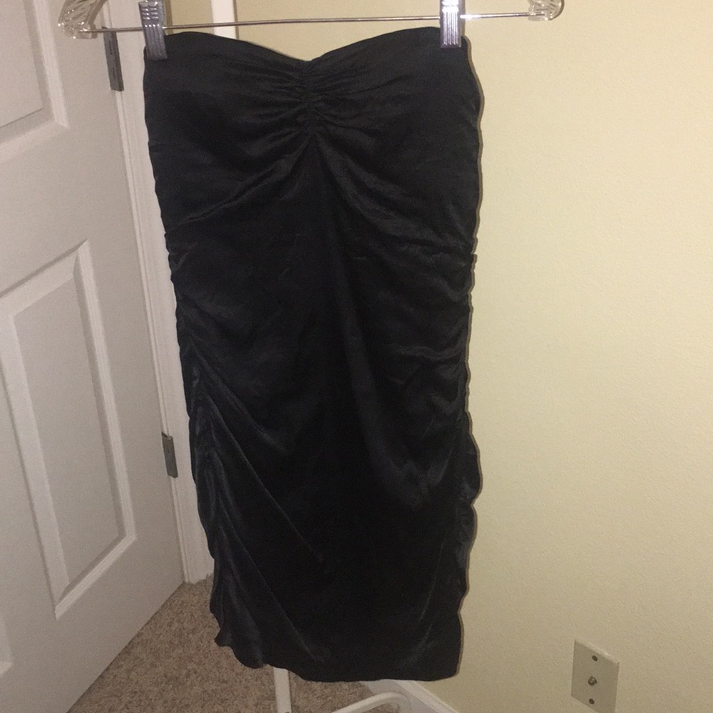 Black satin dress